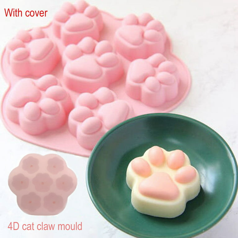 Dog Bone Silicone Molds Dog Treats Molds Paw Print Shaped Chocolate Candy  Soap Mold 4PCS for Homemade Jelly Ice Cube Blue Pink Red Purple 