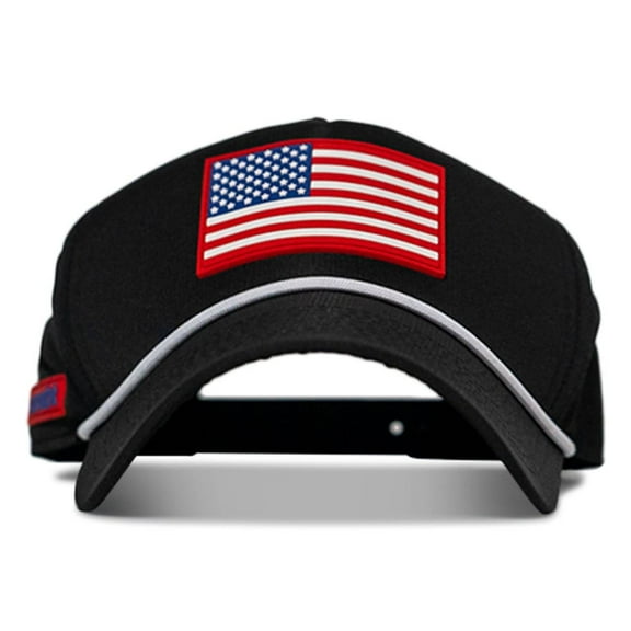 Combat Iron Men’s USA Flag Patch Performance Snapback Hat, Waterproof, UPF 40 , Adjustable Fit, Black