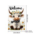 thumbnail image 4 of AMHNF Welcome Cute Cow with Daisy Flowers Linen Garden Flag for Spring Summer Home Outdoor Garden Yard Door Decor 12x18 inch, 4 of 5