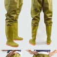 thumbnail image 1 of Pantalones de pesca, pantalones de pesca con vadeo, resistentes al agua, con botas, aspecto llamativo, 1 of 5