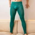 thumbnail image 2 of Men's Casual Pants Men's Underwear Thin Close Fitting Leggings Ice Smooth Breathable Comfortable Home Sports Pants Green L, 2 of 6