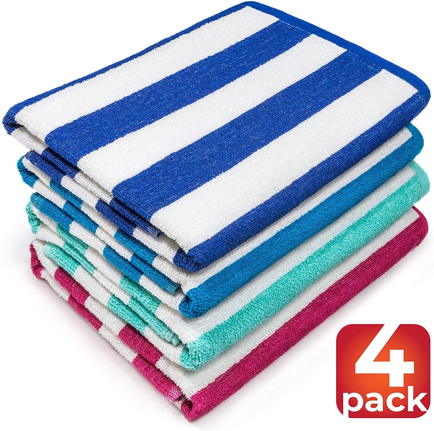 Beachland Solid Color Beach Towel - 30x60 Inches, 100% Cotton, Extra Soft & Absorbent (Black)
