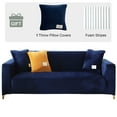 thumbnail image 5 of TOPCHANCES Thick Velvet Sofa Covers, Pure Color Sofa Protector for 1-Seater Sofa, Stretch Non Slip Couch Slipcover, Navy Blue, 5 of 15