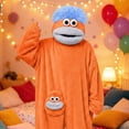 thumbnail image 4 of Xyant Funny Big Mouth Monster Onesie Pajamas for Boys Girls 2-10 Years Oversized Plush Fleece Hooded One Piece for Sleep & Party, 4 of 4