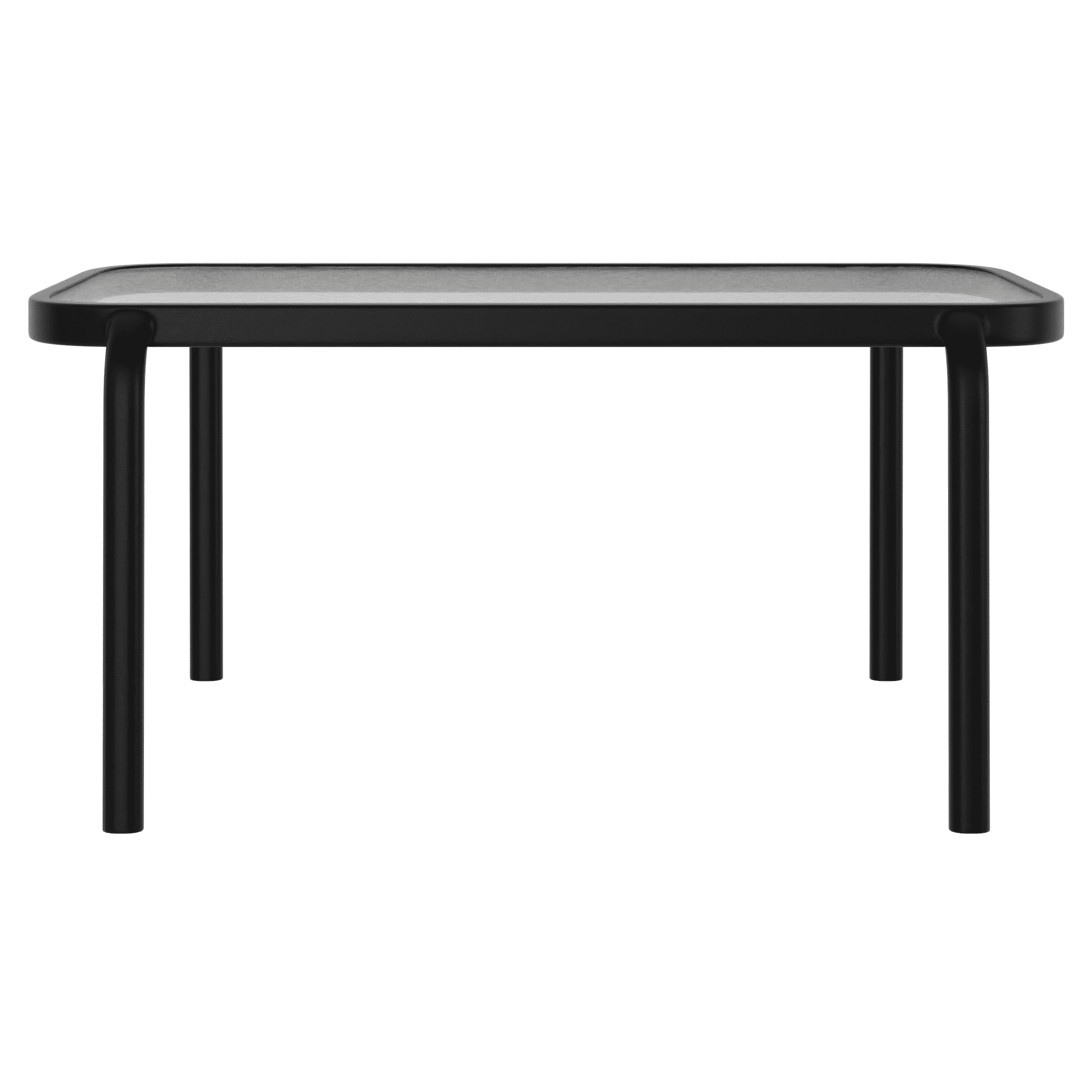 Table extérieure en verre et acier empilable Mainstays, noir