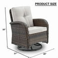 thumbnail image 5 of PARKWELL Outdoor Patio Swivel Glider Chair Wicker High Back Swivel Rocking Lounge Chair with Cushion for Backyard Deck Porch,Beige, 5 of 5