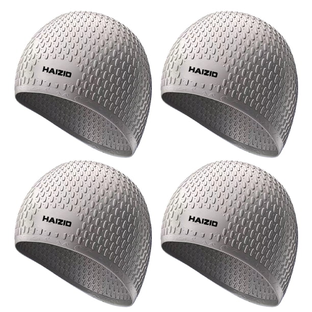 Tapa Baño Natación Silicona 4 Piezas Impermeable para Corto/largo (gris)