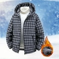 thumbnail image 2 of IWRICH Winter Heavy Warm Sherpa Lined Jackets for Men Plaid Flannel Tops Plus Size M-8XL Big&Tall Coat Dark Blue XL, 2 of 5