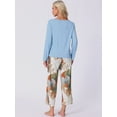 thumbnail image 4 of DARING DIVA Long Sleeve Floral Capri Soft Strechy Pajama Sets 2 Pieces 2XL Blue, 4 of 6