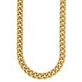 thumbnail image 2 of Diamond2Deal Stainless Steel Polished Yellow IP-plated Round Curb Link Necklace for Women 18.5", 2 of 7