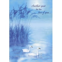 Designer Greetings Two Swans on Blue Water Wedding : Marriage Anniversary Congratulations Card for Couple