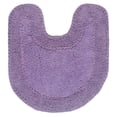 thumbnail image 2 of Home Weavers Double Ruffle Collection Toilet Rugs U Shaped Contour, Extra Thick Bathroom Rug, Non-Slip Contour Mat for Bathroom, 100% Cotton Soft & Absorbent, Machine Washable, 20"x20" Contour Purple, 2 of 9