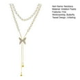 thumbnail image 7 of Ziurtnc Fashion Necklace Fine Workmanship Eye-catching Butterfly Tassel Design Bright Finish Unfading Decoration Long Lasting Women Faux Pearl Necklace Jewelry Accessory, 7 of 7