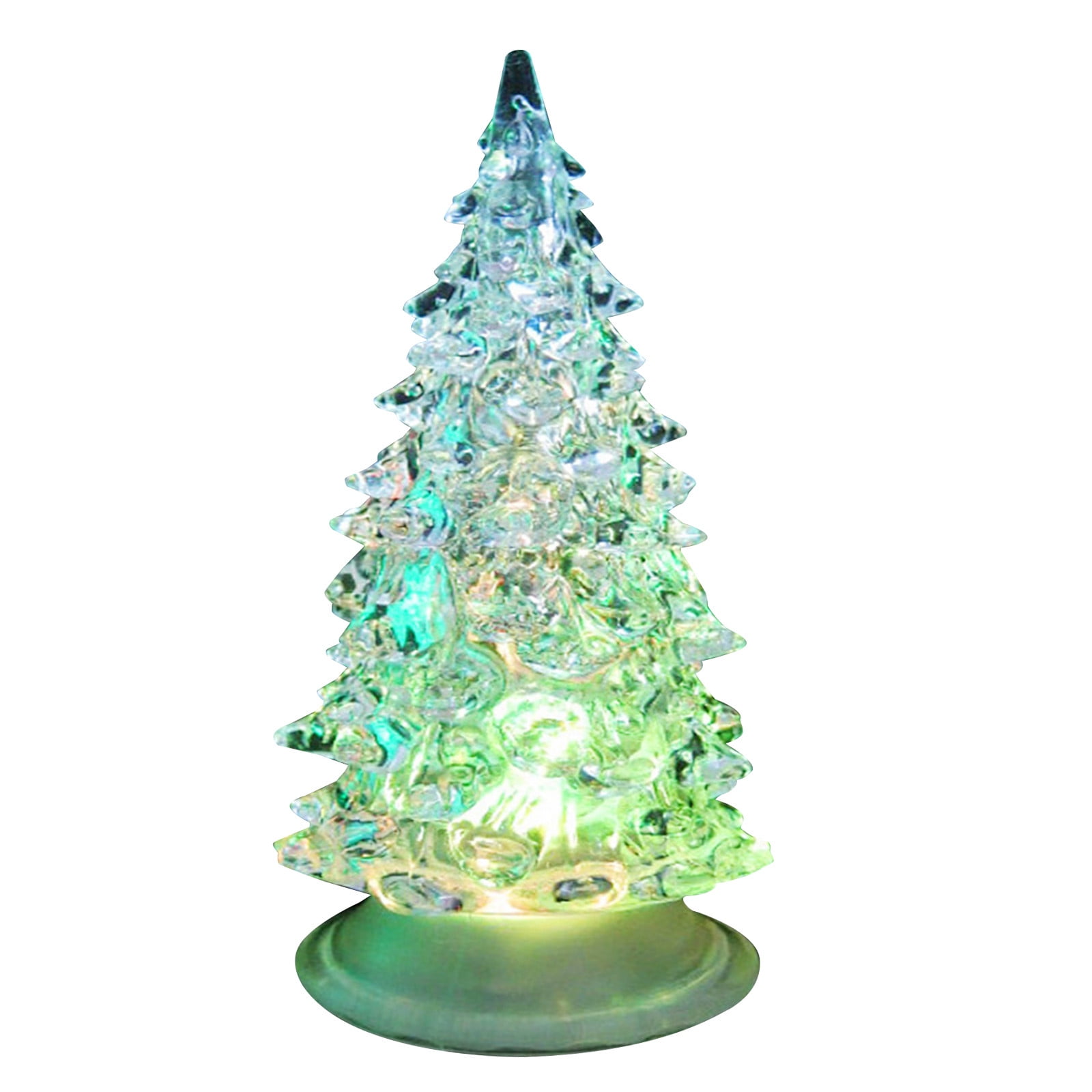 Worallymy Crystal Christmas Tree with LED Lights Tabletop Battery