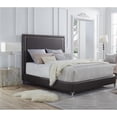 thumbnail image 2 of Posh Living Tristan Leather Platform King Bed Frame with Nailhead in Espresso, 2 of 9