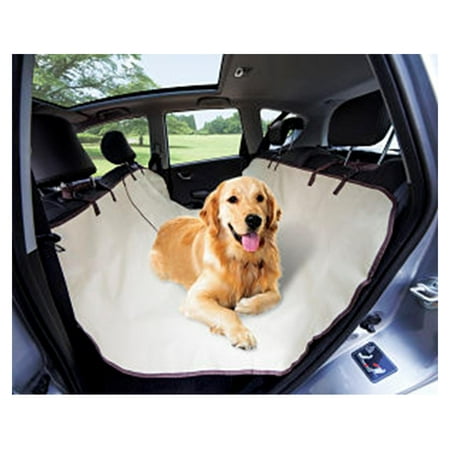 Waterproof Pet Seat Cover, Beige Dog Back Seat Protector, Neutral, Universal, Waterproof, Strong Hammock Style Cover. Fits Cars, SUVs, Vans & Truck Rear Bench Seats  - FREE USA
