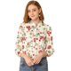 thumbnail image 1 of Allegra K Blusa Cuello Alto Camisa Floral Con Botones Mangas De Pulsera Para Mujeres Beige Claro S Unique Bargains Blusa, 1 of 6