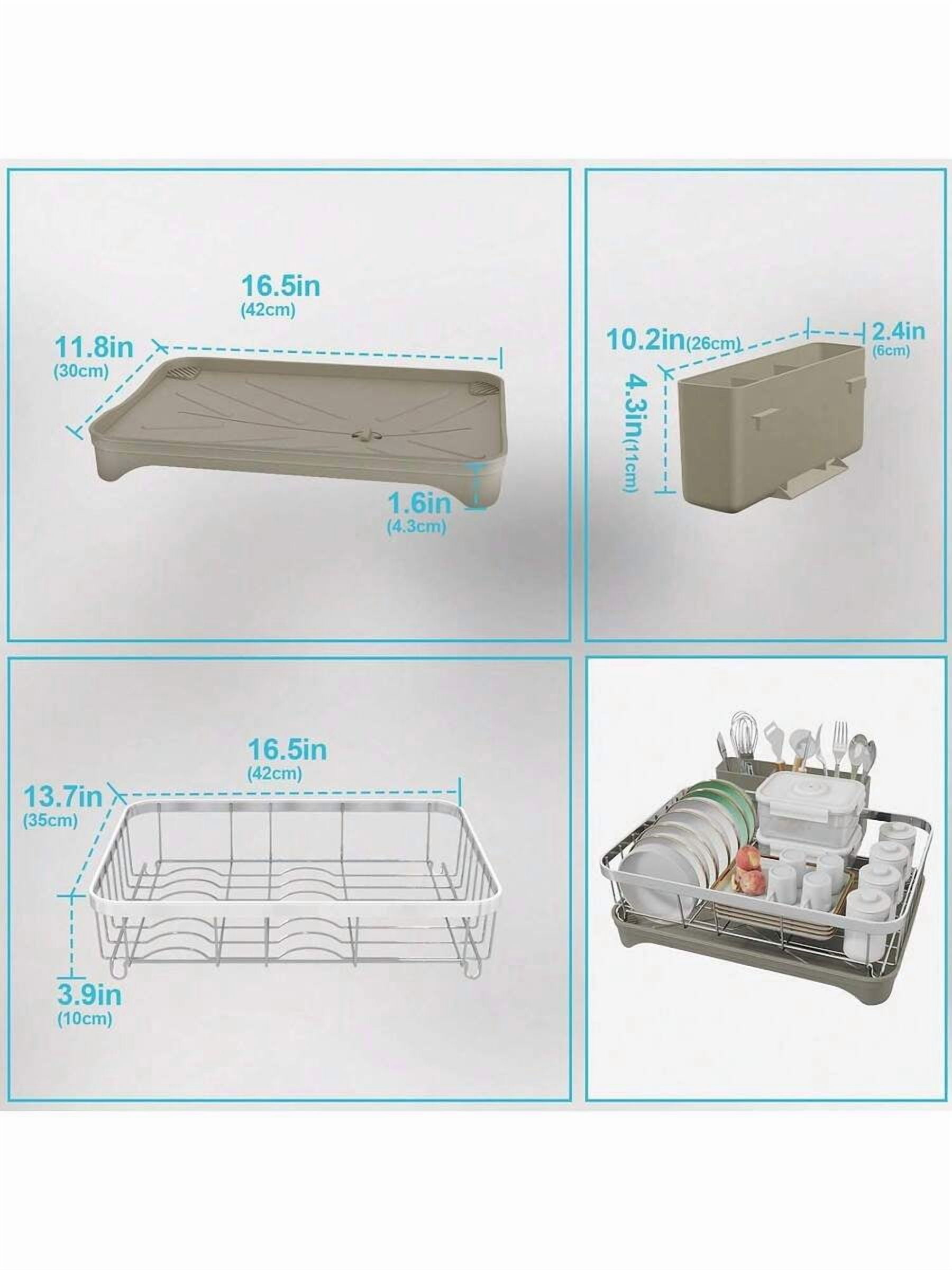 Dish Drying Rack 304 Stainless Steel Dish Rack With Drainboard,Space Spaving Auto-Draining Drying Racks For Kitchen Counter,Large Capacity Dish Racks For Bowls, Cups, Dish Drainer