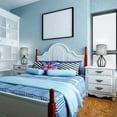 thumbnail image 5 of 2pcs Modern Bedside Table Lamp Black Frame Base Gray Lampshade, 5 of 5