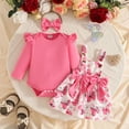 thumbnail image 2 of MEZZALL Girls Long Sleeve O-Neck Romper Bodysuit Bowknot Prints Suspender Skirts Outfit Sets Trendy Clothes Sets, 2 of 4