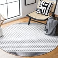 thumbnail image 2 of SAFAVIEH Montauk Nuala Abstract Dots Cotton Area Rug, Black/Ivory, 6' x 6' Round, 2 of 8