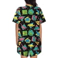 thumbnail image 3 of Bingfone Geometric Dinosaur Print Pajamas Sets for Women Soft Short-Sleeved Pjs with Lounge Shorts Two Piece Sleepwear, 3 of 8