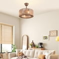 thumbnail image 2 of Caged Invisible Ceiling Fan with Light, 3 Speeds Adjustable,Enclosed Ceiling Fan Lights with Remote, Industrial Low Profile Fans for Living Room, Bedroom, Kitche (18 inches), 2 of 10