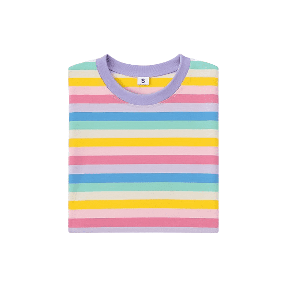 Children's Cotton T-Shirt, Striped T-Shirt, Pastel Rainbow - 4T