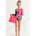 thumbnail image 2 of Gymnastics Leotards for Girls Kids Sparkly Tumbling Long Sleeve Dance Unitards Biketards with Matching Shorts One Piece Biketards Athletic Dancewear Clothes 5-12 Years, 2 of 9