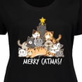 thumbnail image 4 of Inktastic Merry Catmas with Cat Tree and Yellow Star Women's Plus Size T-Shirt, 4 of 5