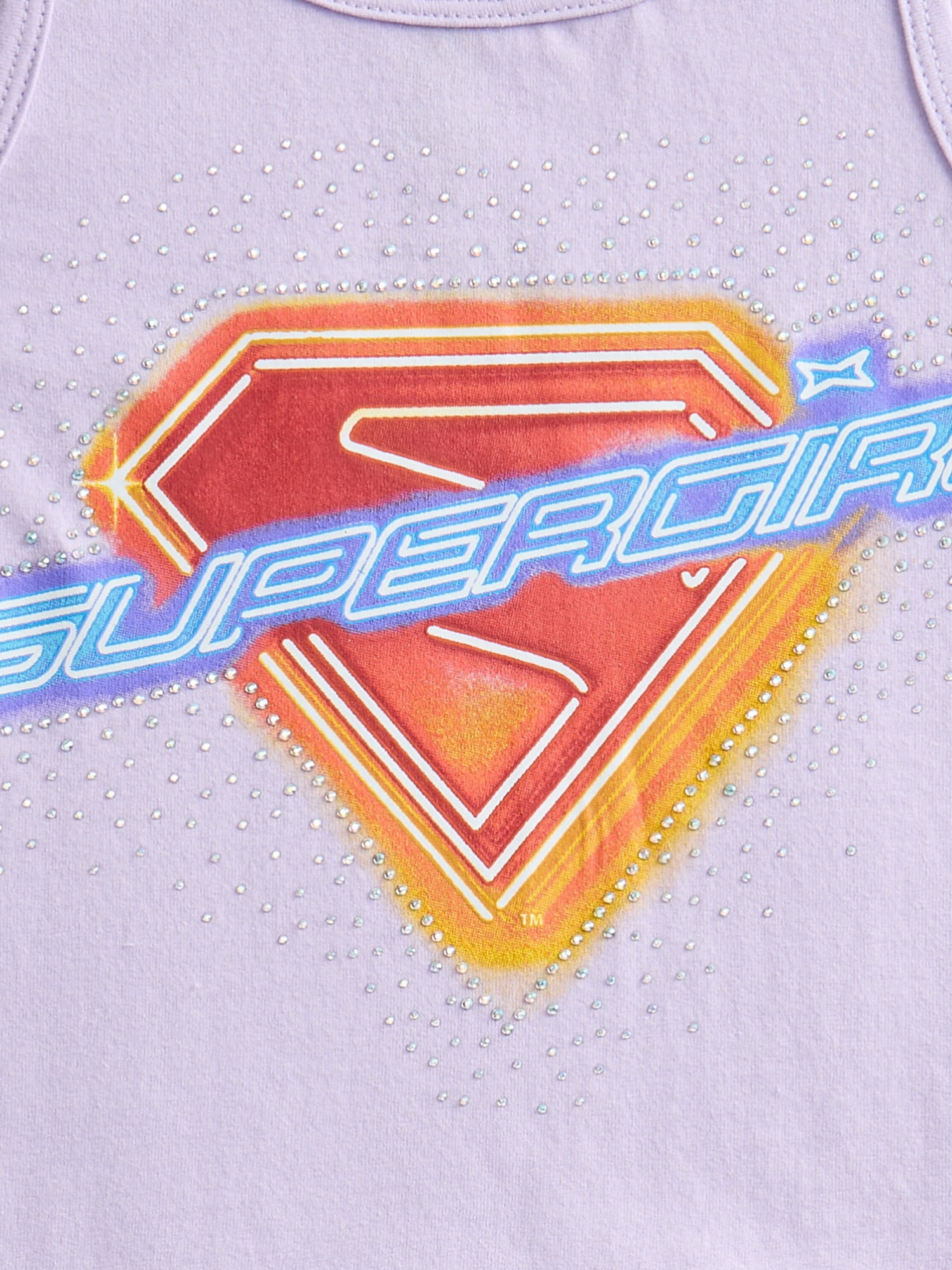 Supergirl Girls Gradient Rhinestone Character Graphic Tank Top, Sizes 4-16
