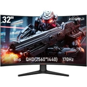 KOORUI 32 inch Gaming Monitor, 170Hz 1ms 2K 1440p PC Desktop Computer Monitors for Gaming,90DCI-P3,Adaptive Sync,DP&HDMI Ports, GA01