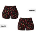 thumbnail image 5 of Xecao Hot Chili Print Workout Shorts for Women Soft Smooth Gym Yoga Scrunch Active Tennis Workout Running Shorts, 5 of 9