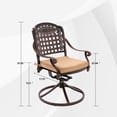 thumbnail image 3 of Haverchair 2 Piece Outdoor Bistro Dining Swivel Rocker Chair Set Cast Aluminum Dining Chairs, 3 of 7