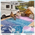 thumbnail image 5 of VUNATE Outdoor Rug 8'x10' Patio Rug Waterproof Woven Plastic Outdoor Mat for Picnic RV Porch Camping Reversible Outside Rug Blue and Pink, 5 of 6