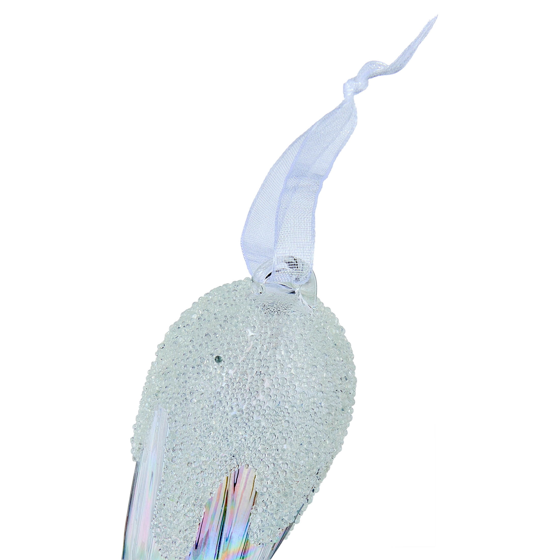 4-Count Iridescent Frosted Icicle Glass Christmas Ornaments, 7.8", by Holiday Time