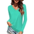 thumbnail image 1 of Bellella Women Basic Tops Baggy Solid Color Tee Sport Pullover Green L, 1 of 2