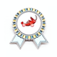 thumbnail image 1 of Langostas islandesas Insignia broche Medalla ganadora, 1 of 3