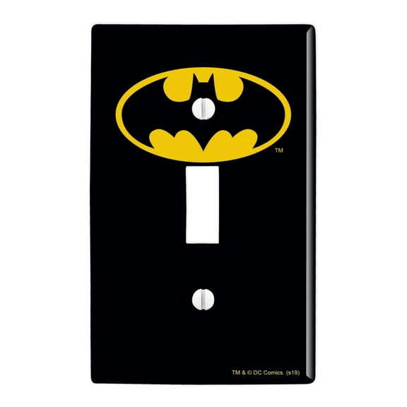 Batman Classic Bat Shield Logo Plastic Wall Decor Toggle Light Switch Plate Cover