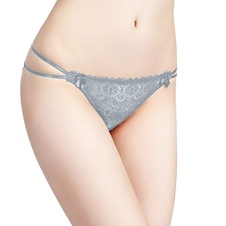 zuwimk Womens Panties  Womens Dream Lace Thong Panty Gray L