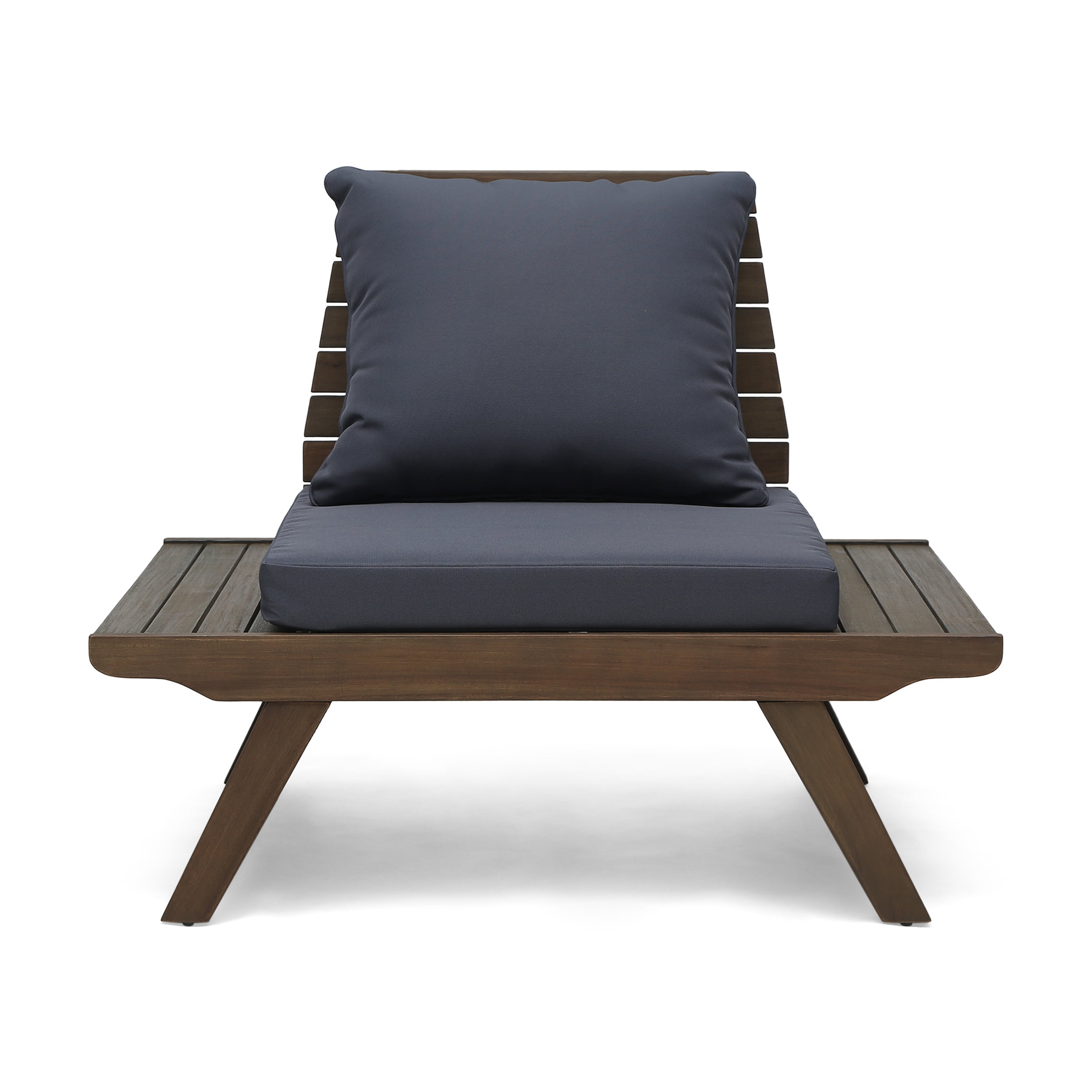 Sudbury Acacia Wood Outdoor Club Chairs with Cushions, Gray, Dark Gray