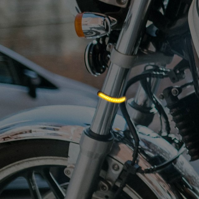 FOMIYES Luces LED De Señal Para Motocicleta En Negro Con E Indicador De Doble Luz Para Seguridad
