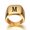Golden M, variant on Stainless Steel Signet Blank Plain Ring Band High Polished Gold Tone