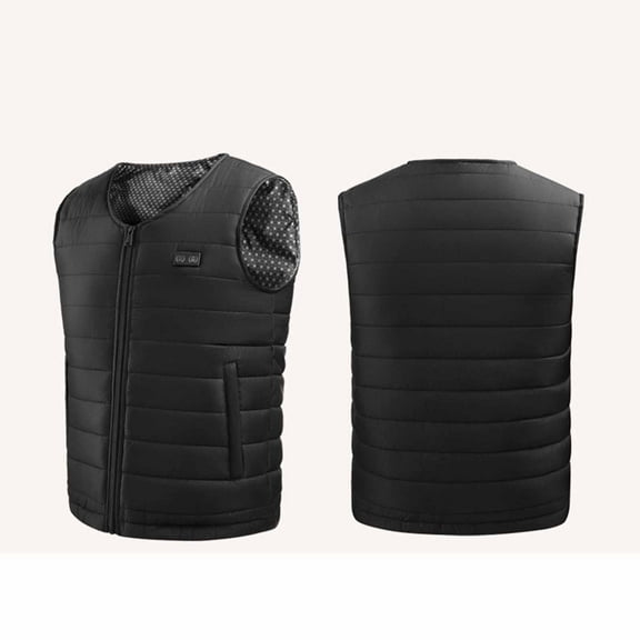 LpwkSSA Men's Heated Vest Windproof Winter Warm Coat Hoodless Doubel Control 22 Zones USB Charging Thermal Heating Coat Machine Washable Black XXL