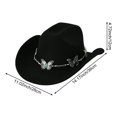 thumbnail image 7 of Vjnyvs Western Cowboy Hat for Men Women Wide Brim Felt Fedora Cowboy Hats with Rhinestone Cowboy Party Decorations, 7 of 7