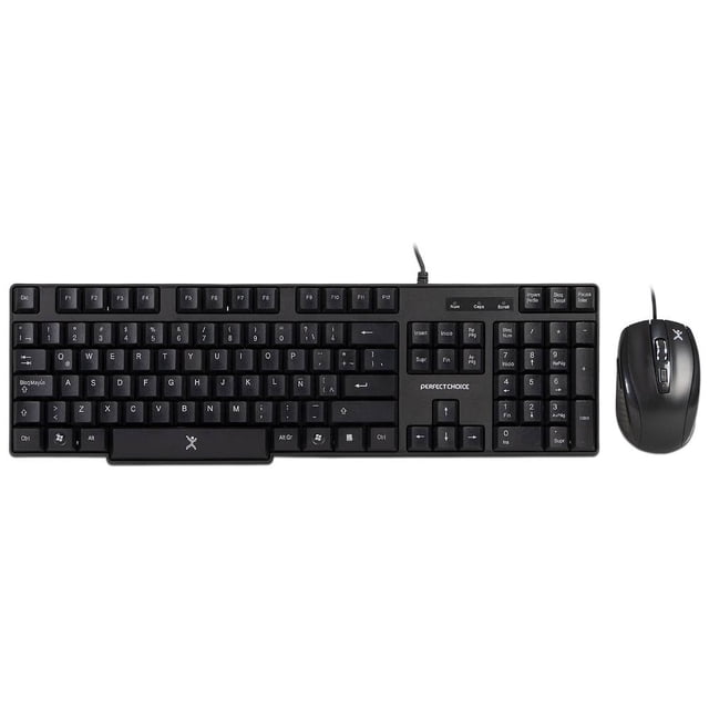 Kit de Teclado Antiderrames y Mouse óptico Perfect Choice PC-200987 USB