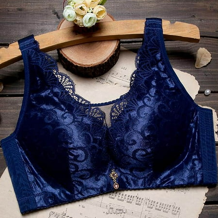 

Daqian Clearance Bras for Women Women s Bra Soild Wire Free Underwear One-Piece Bra Everyday Underwear Women Bras on Sale Navy 12(XXL)