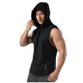thumbnail image 2 of pstuiky Camisetas sin mangas, Blusa deportiva corta sin mangas con capucha, elástica, informal, de color liso, para hombre Tops elegantes para mujer l, 2 of 6