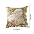 thumbnail image 3 of Covers Clearance! YZEGDCH Easter Bunny Pillow Covers 18x18 Inch Fluffy Faux Fur Decorative Farmhouse Cushion Case for Spring Farmhouse Decor Easter Gift, 3 of 7