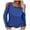 Blue, variant on Plus Size Cut Out Cold Shoulder Tops for Women Casual Solid Color Tees Loose Basic T-Shirts Summer Batwing Sleeve Tunic Blouse Tops